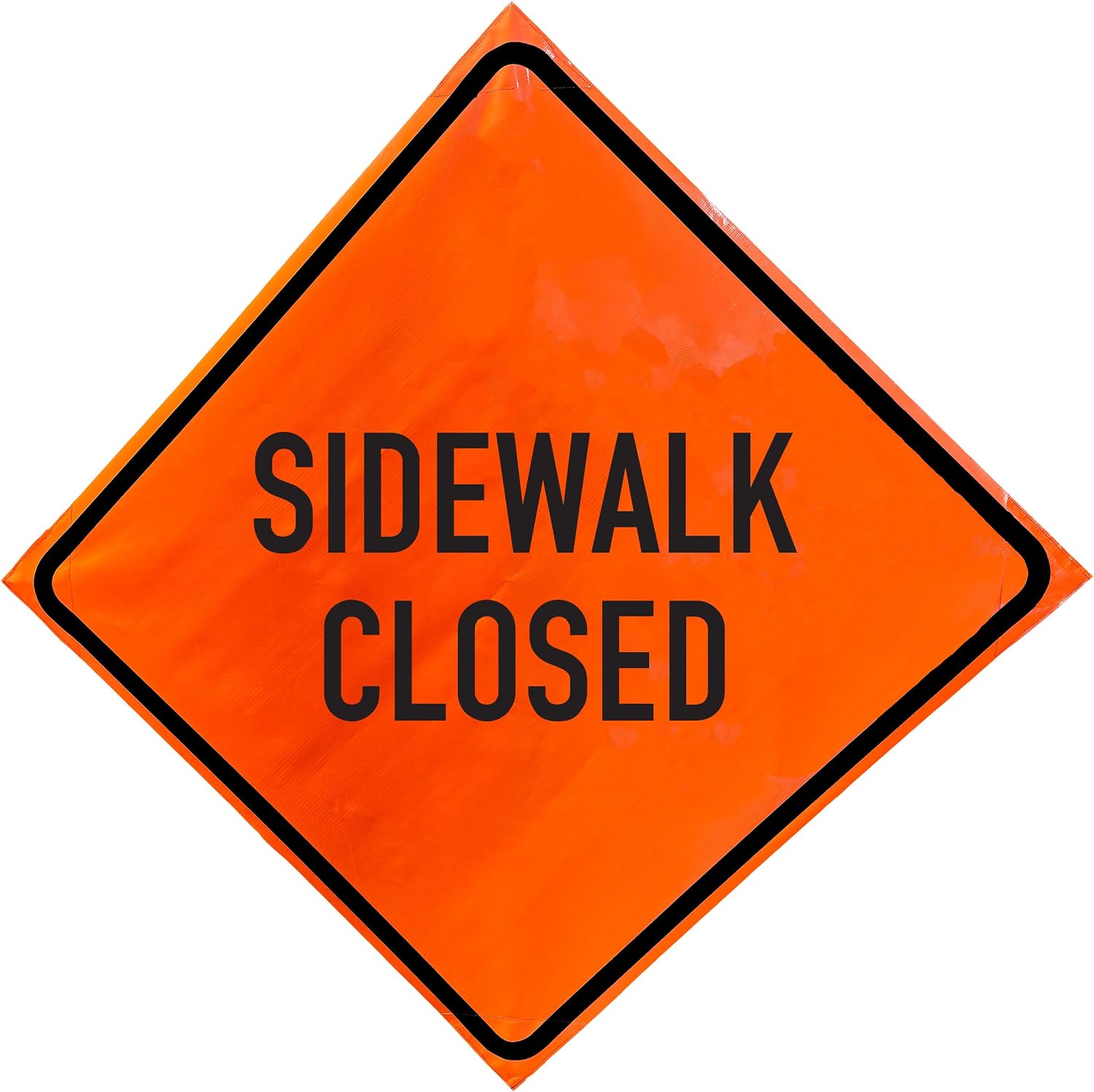 Roll Up Sign, 36x36 Non Reflective Vinyl PP HF Sidewalk Closed (R9-9)