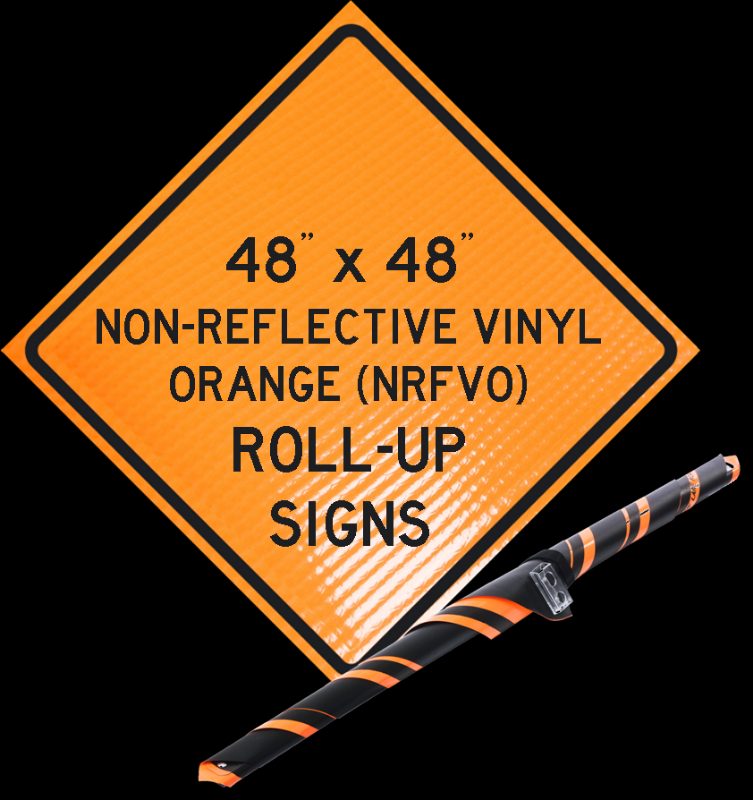 Roll Up Sign, 48x48 Non Reflective Vinyl PP HF Trail Closed