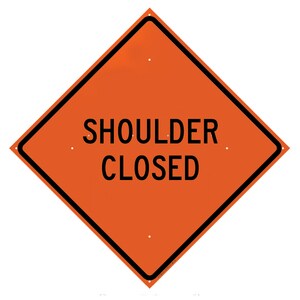 Roll Up Sign, 48x48 Non Reflective Vinyl PP HF Road Closed (R11-2)