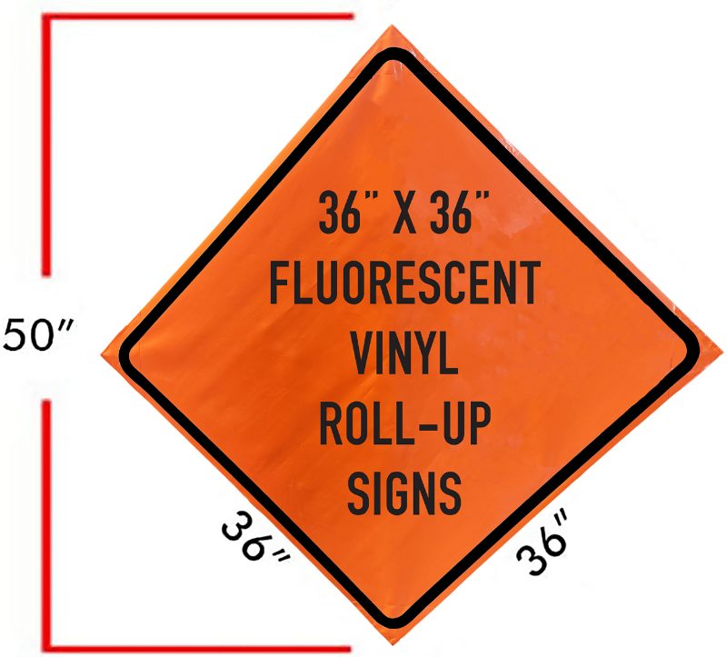 Roll Up Sign, 36x36 Non Reflective Vinyl PP HF Crew Working in Trees