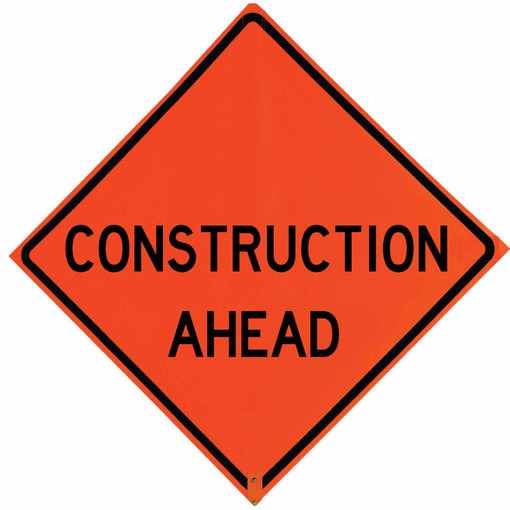 Roll Up Sign, 48x48 Non Reflective Vinyl PP HF Slow