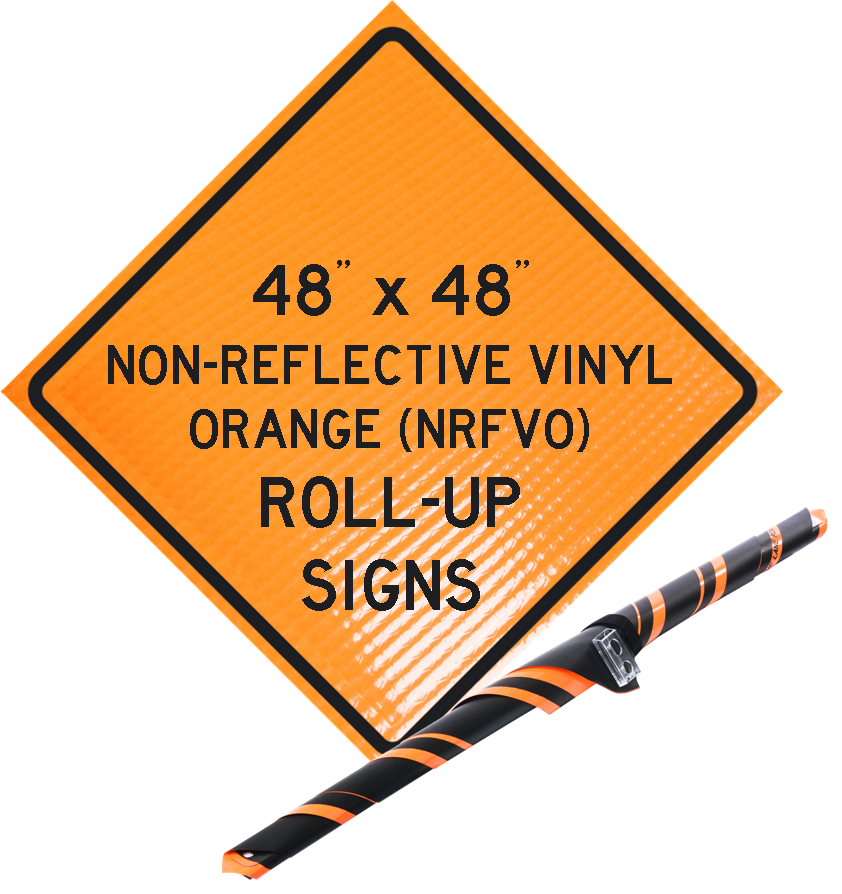Roll Up Sign, 48x48 Non Reflective Vinyl PP HF Transition Symbol Right (W4-2R), Right Lane Ends