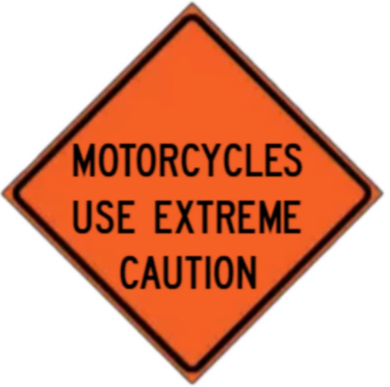 Roll Up Sign, 36x36 Reflective PP HF Motorcycles Use Caution