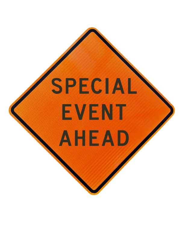 Roll Up Sign, 36x36 Reflective PP HF Event Ahead