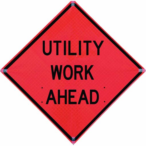 Roll Up Sign, 36x36 Reflective PP HF Maintenance Operations Ahead