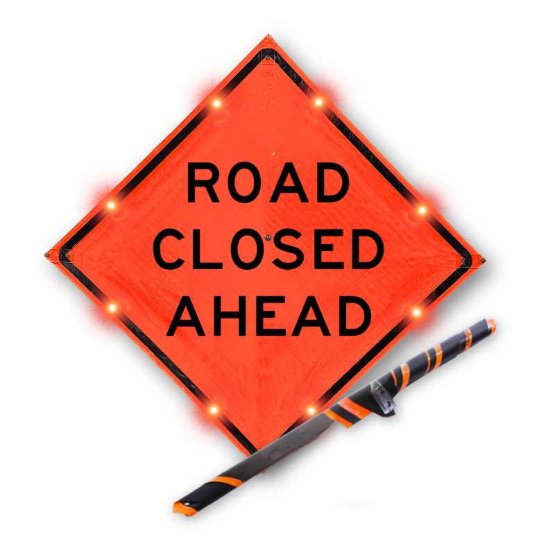 Roll Up Sign, 36x36 Reflective PP HF Road Closed Local Traffic Only