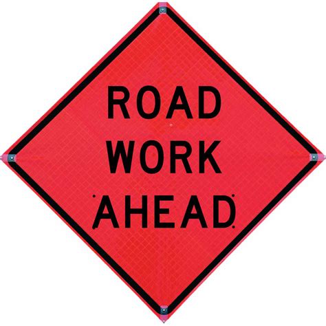 Roll Up Sign, 36x36 Reflective PP HF Road Damage