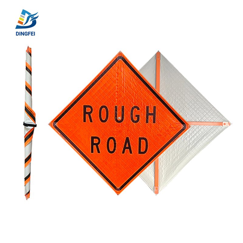 Roll Up Sign, 36x36 Reflective PP HF Rough Road (W8-8)