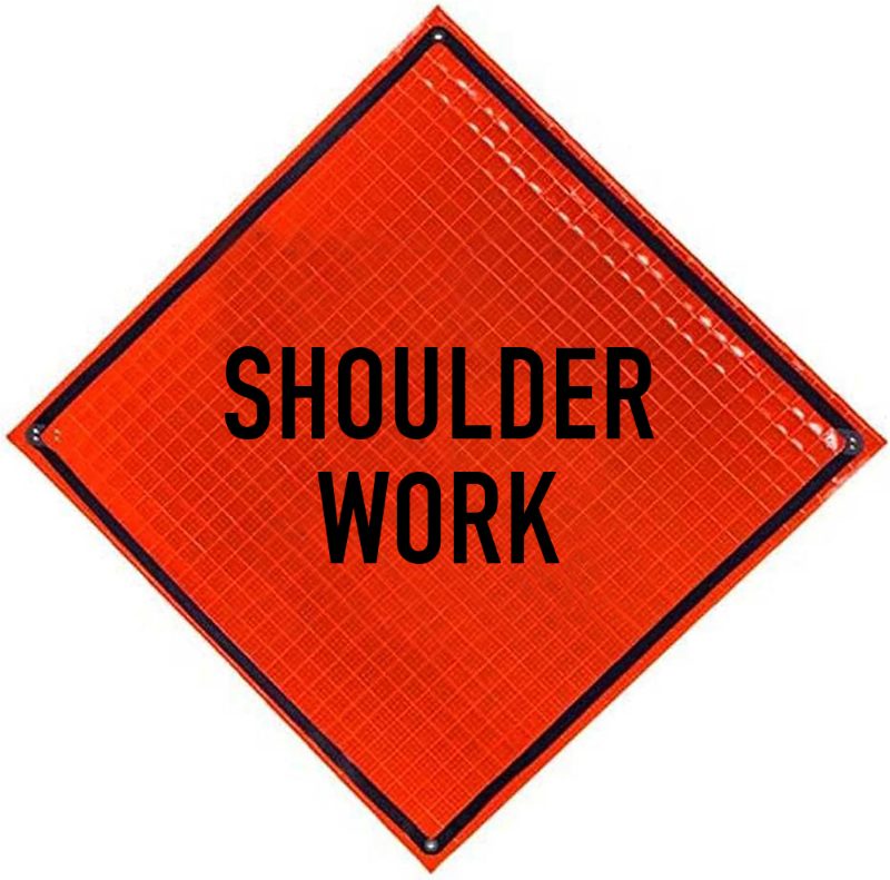 Roll Up Sign, 36x36 Reflective PP HF Shoulder Work (W21-5)
