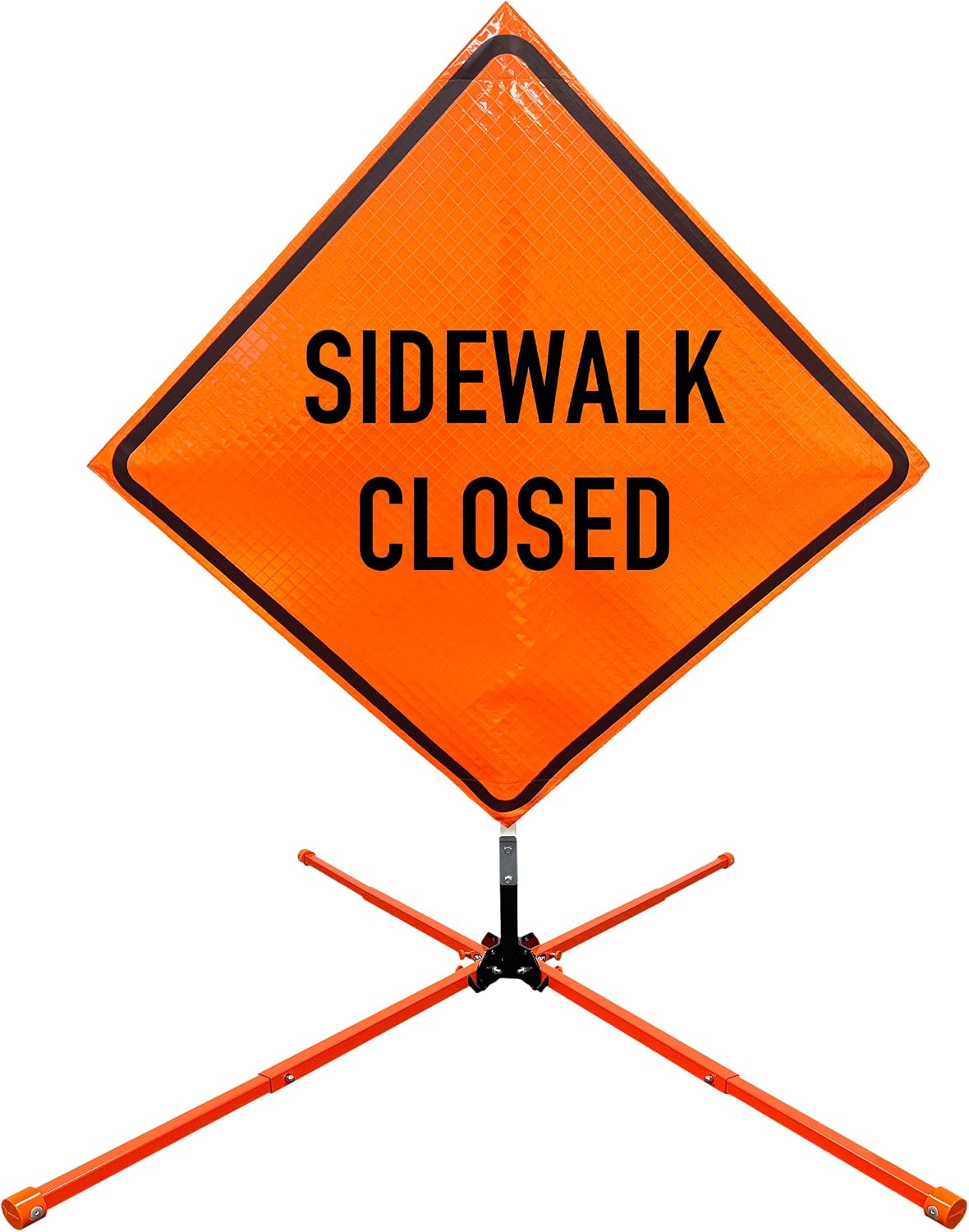 Roll Up Sign, 36x36 Reflective PP HF Sidewalk Closed (R9-9)