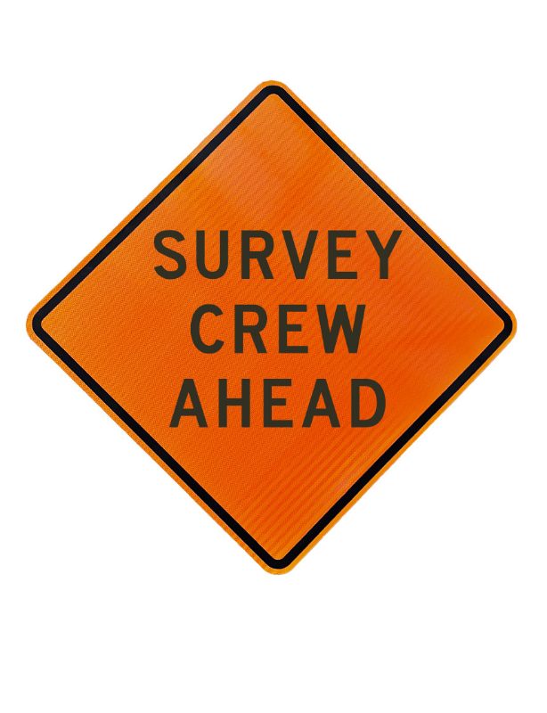 Roll Up Sign, 36x36 Reflective PP HF Survey Crew Ahead