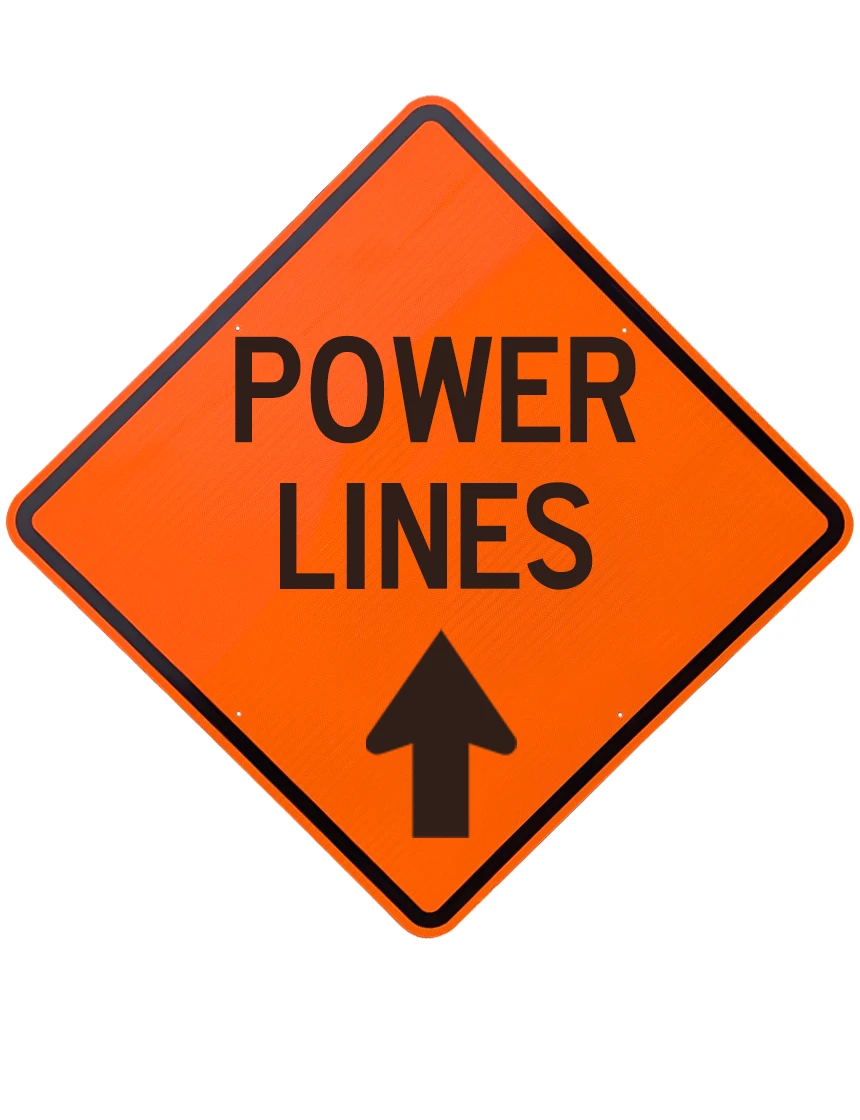 Roll Up Sign, 48x48 Reflective PP HF Power Line with Up Arrow