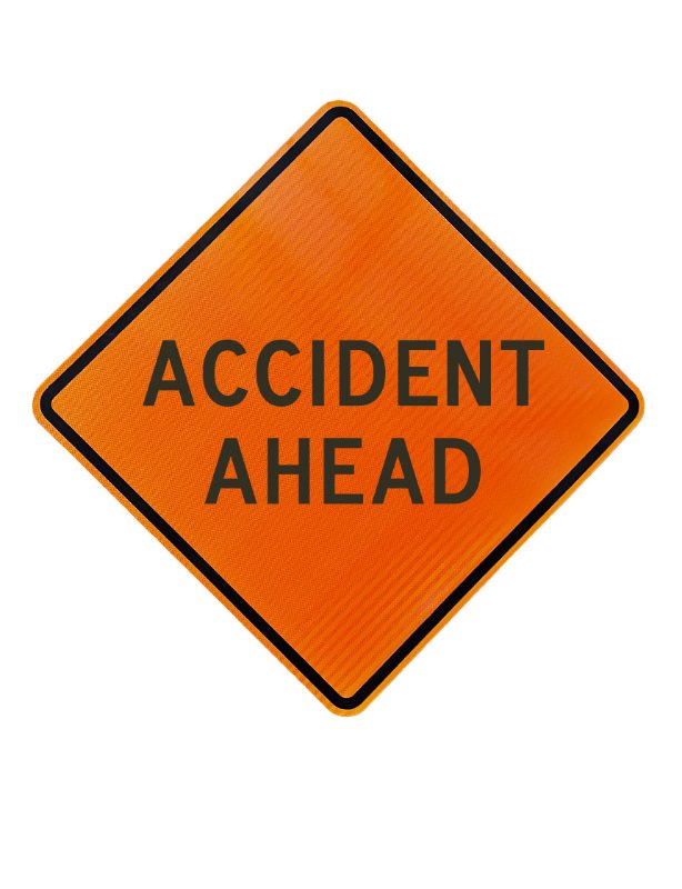 Roll Up Sign 36x36 Avery OmiBrite (WU7014) PP HF Accident Ahead
