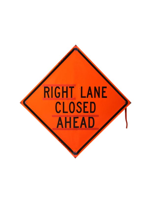 Roll Up Sign 36x36 Avery OmiBrite (WU7014) PP HF Caution Ahead