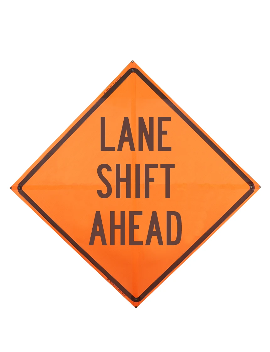 Roll Up Sign 36x36 Avery OmiBrite (WU7014) PP HF Lanes Shift Ahead