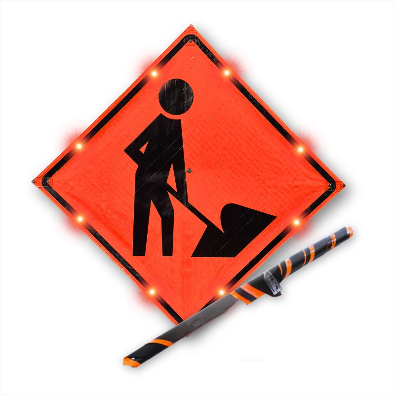 Roll Up Sign 36x36 Avery OmiBrite (WU7014) PP HF Mowers Ahead (W21-8)