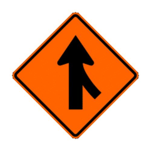 Roll Up Sign 36x36 Avery OmiBrite (WU7014) PP HF Arrow Merge Right Lane Symbol (W4-1R)