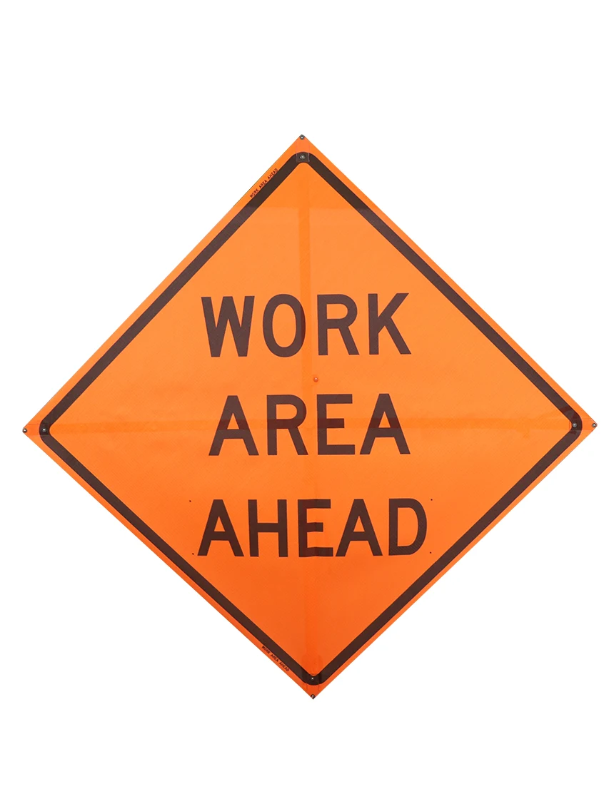 Roll Up Sign 36x36 Avery OmiBrite (WU7014) PP HF Obstruction Ahead