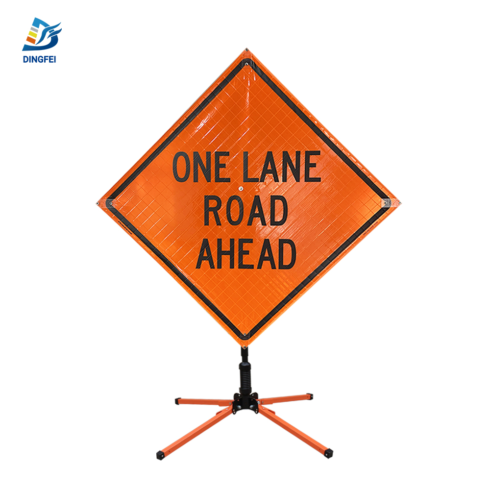 Roll Up Sign 36x36 Avery OmiBrite (WU7014) PP HF One Lane Road