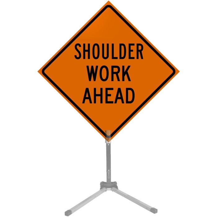 Roll Up Sign 36x36 Avery OmiBrite (WU7014) PP HF Shoulder Work Ahead