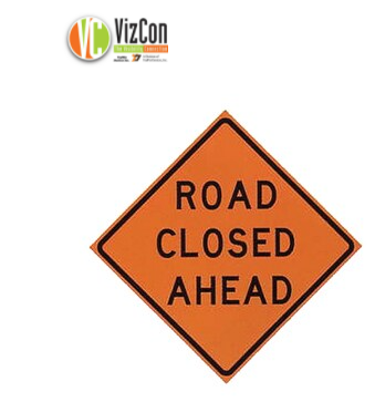 Roll Up Sign 36x36 Avery OmiBrite (WU7014) PP HF Steel Road Plate Ahead