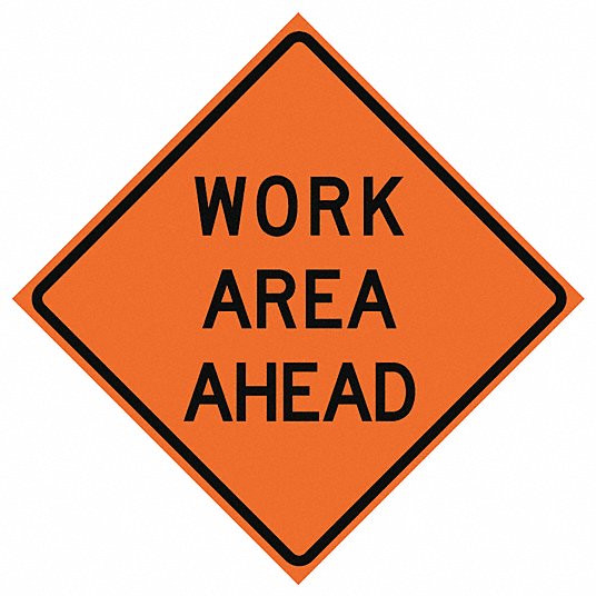 Roll Up Sign 36x36 Avery OmiBrite (WU7014) PP HF Slow (Underlined) Work Zone Ahead