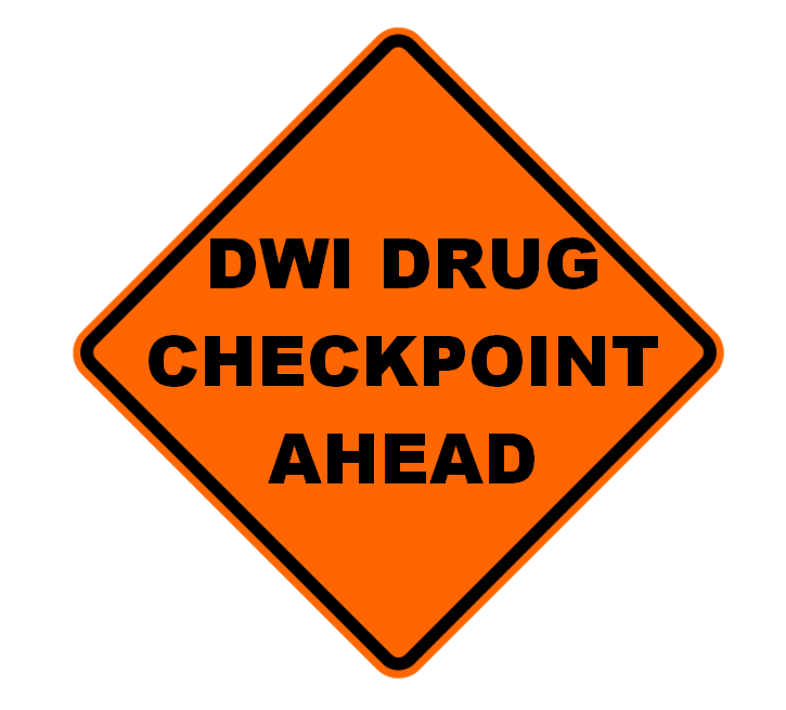 Roll Up Sign, 36x36 Reflective PP HF DWI Check Point Ahead