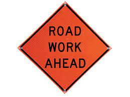 Roll Up Sign, 36x36 Reflective PP HF Trail Work Ahead