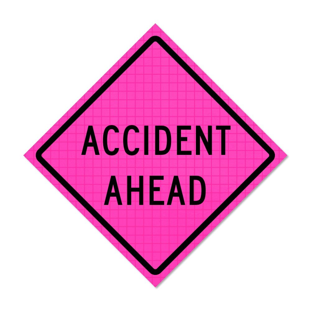 Roll Up Sign 48x48 Avery OmiBrite (WU7014) PP HF Accident Ahead