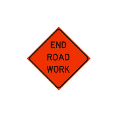 Roll Up Sign 48x48 Avery OmiBrite (WU7014) PP HF End Road Work (G20-2)
