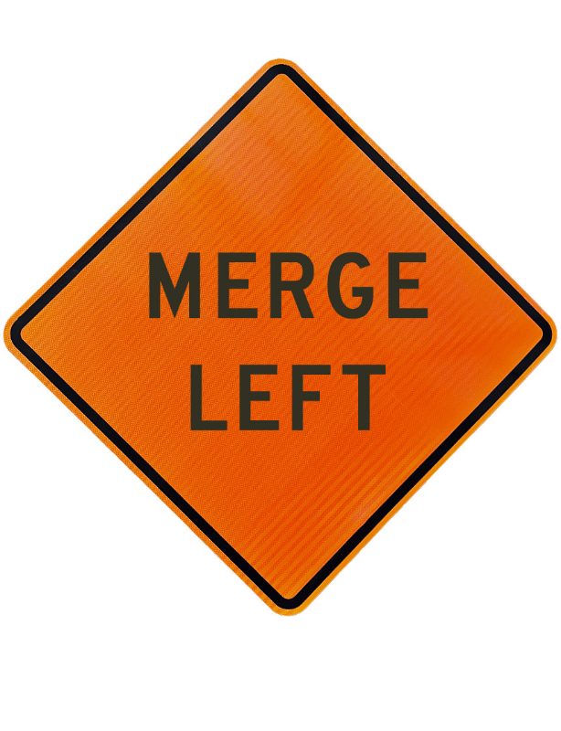 Roll Up Sign 48x48 Avery OmiBrite (WU7014) PP HF Merge Left Words