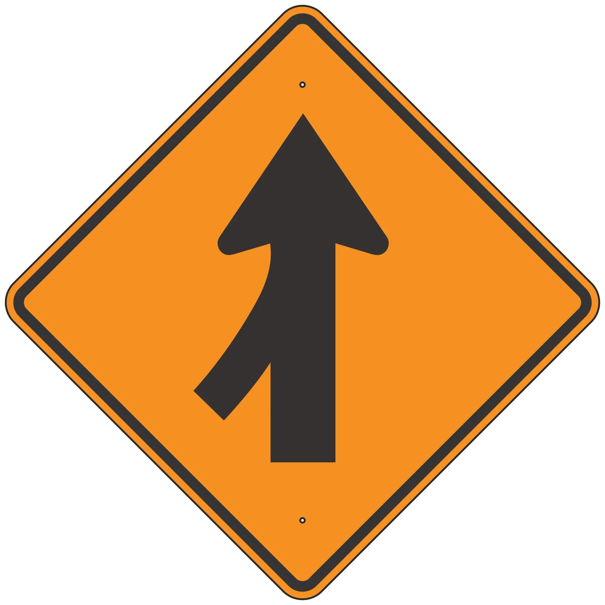 Roll Up Sign 48x48 Avery OmiBrite (WU7014) PP HF Arrow Merge Left Lane Symbol (W4-1L)