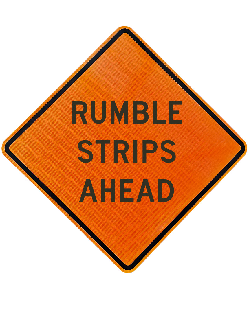 Roll Up Sign 48x48 Avery OmiBrite (WU7014) PP HF Rumble Strips