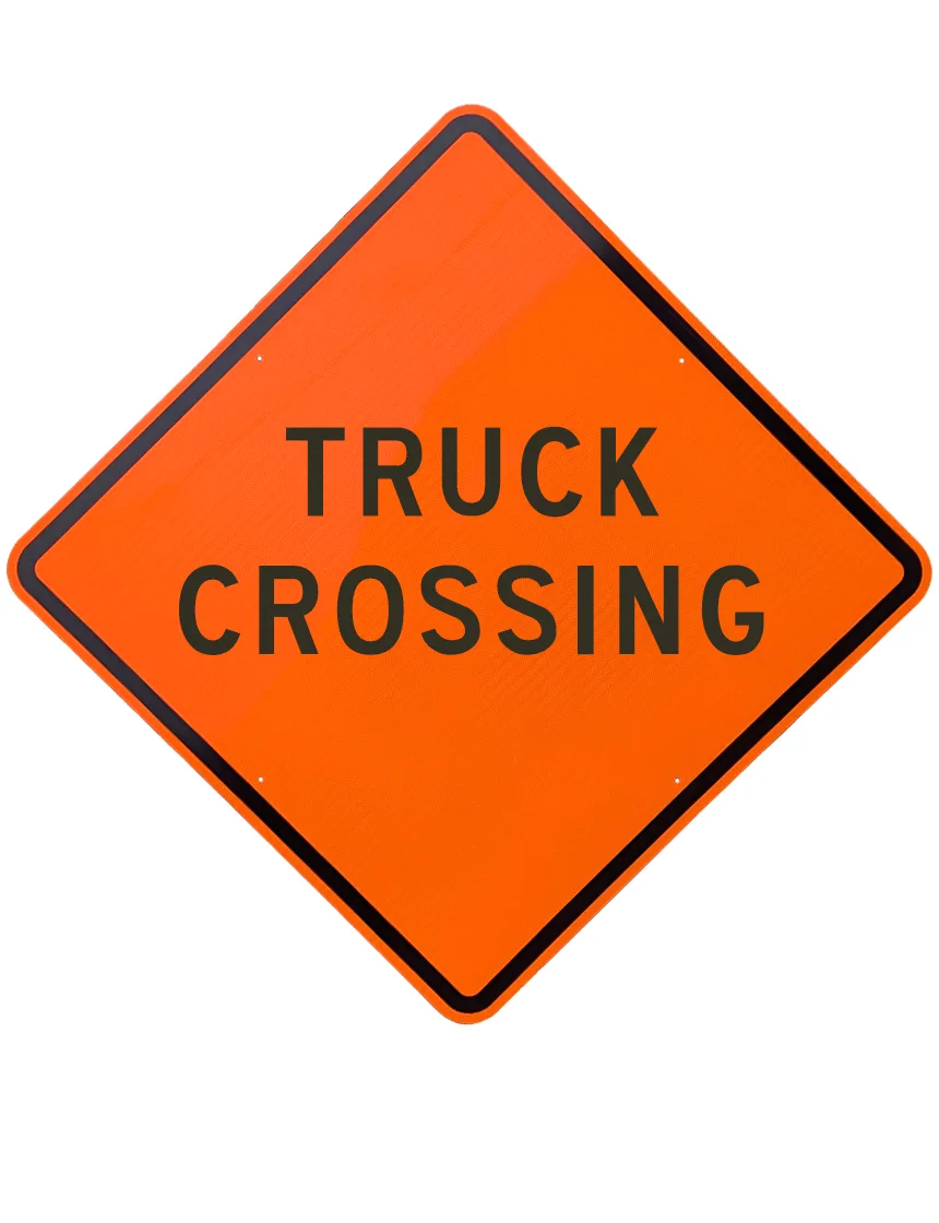 Roll Up Sign 48x48 Avery OmiBrite (WU7014) PP HF Truck Crossing Ahead