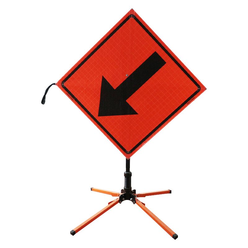 Roll Up Sign, 48x48 Reflective PP HF Arrow Symbol Pointing Up, w/Danger Overhead Power Lines
