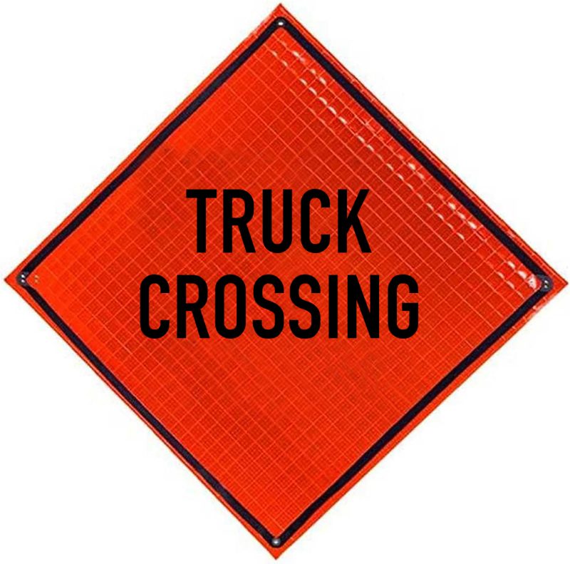 Roll Up Sign, 48x48 Reflective PP HF Cross Here