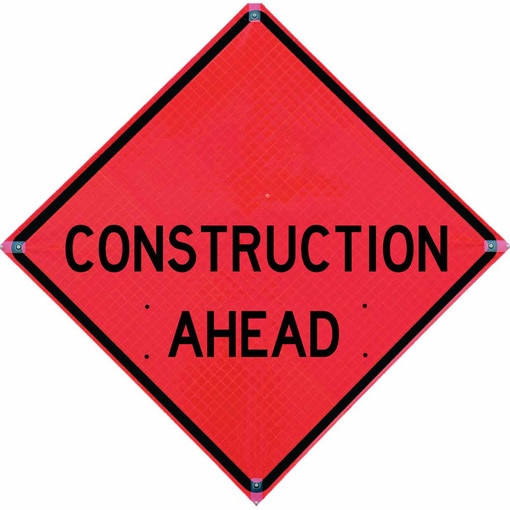 Roll Up Sign, 48x48 Reflective PP HF Steel Plate