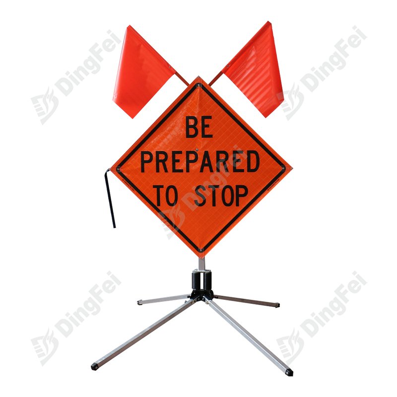 Roll Up Sign, 36x36 Diamond Grade SP NF Be Prepared to Stop