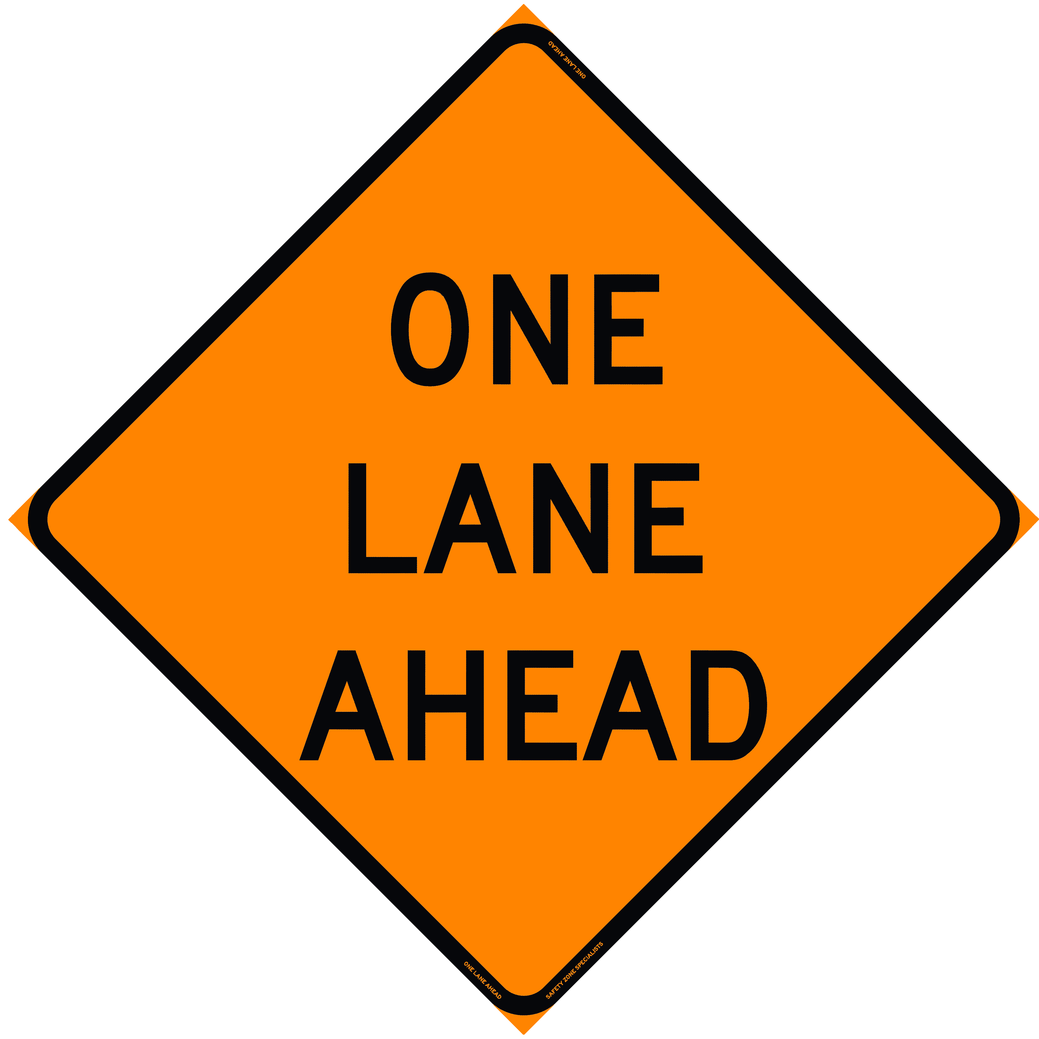 Roll Up Sign, 36x36 Mesh SP NF One Lane Road Ahead (W20-4)