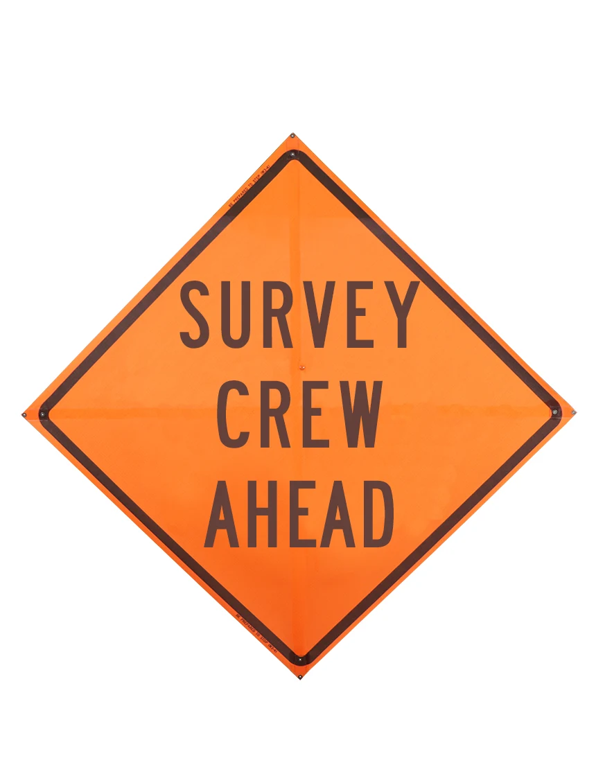 Roll Up Sign, 36x36 Mesh SP NF Survey Crew (W21-6)