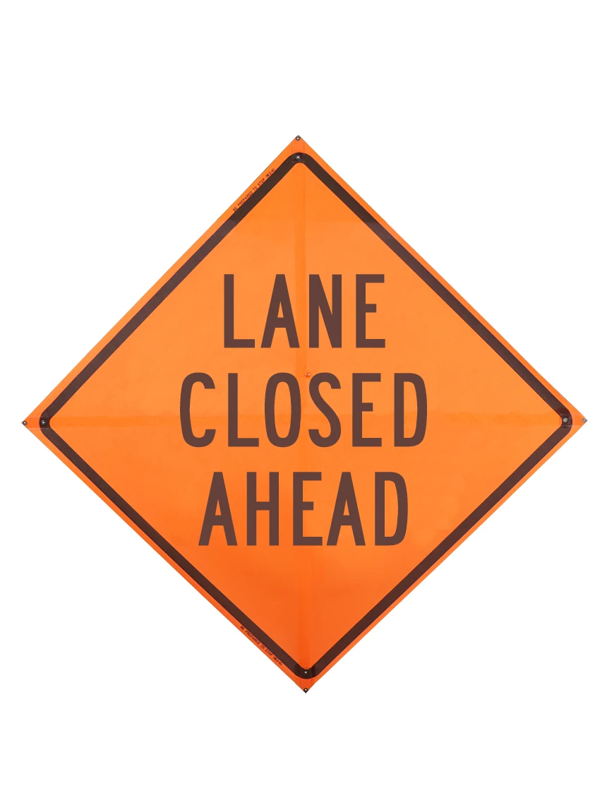 Roll Up Sign, 48x48 Mesh SP NF Lane Closed Ahead (W20-5)