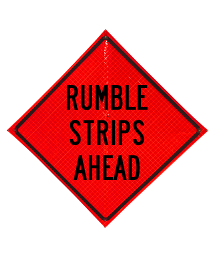 Roll Up Sign, 48x48 Mesh SP NF Rumble Strips (W8-XX)