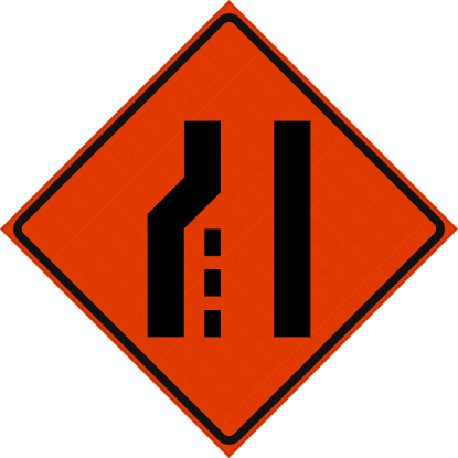 Roll Up Sign, 48x48 Reflective SP NF Lane Ends Merge Right