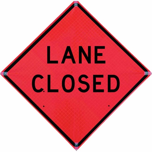Roll Up Sign, 48x48 Reflective SP NF Narrow Lane