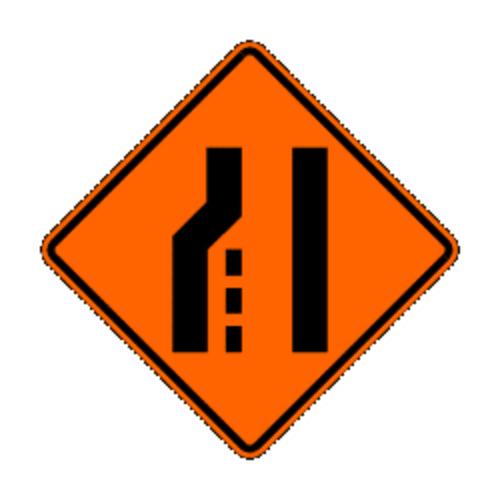 Roll Up Sign, 36x36 Reflective SP NF Transition Symbol Left, (Left Lane Ends) (W4-2L)