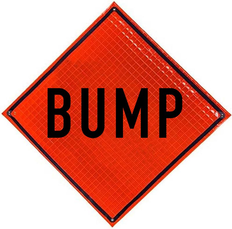 Roll Up Sign, 48x48 Reflective SP NF Bump (W8-1)