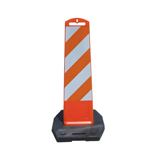 Premier Vertical Panel Barricade, Orange HD 3M FHIP (3334) 2-Sides RH/LH, 8" x 36", 20lb. Base