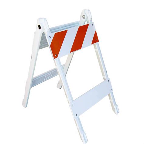 Type I Folding Barricade, 14 Ga Painted Legs Blow Molded Plastic Panels w/ (2) 8" x 24" Top Panels FHIP, (2) 6" x 24" Bottom Pan
