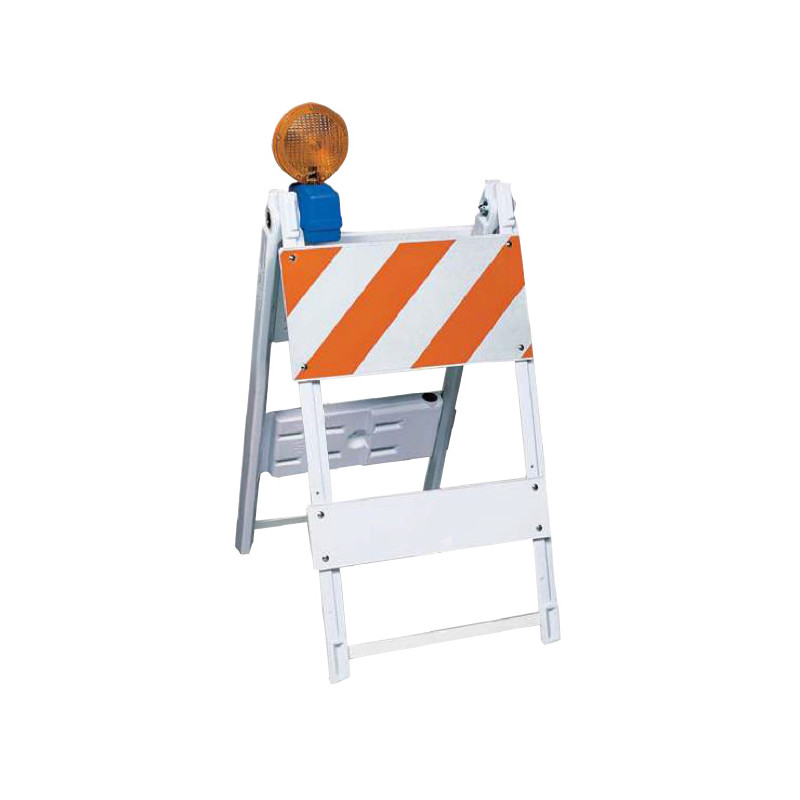 Type I High Impact Folding Barricade Blow Molded Legs & Panels w/ (2) 8" x 24" Top Panels EG, (2) 8" x 24" San-Fil Bottom Panels