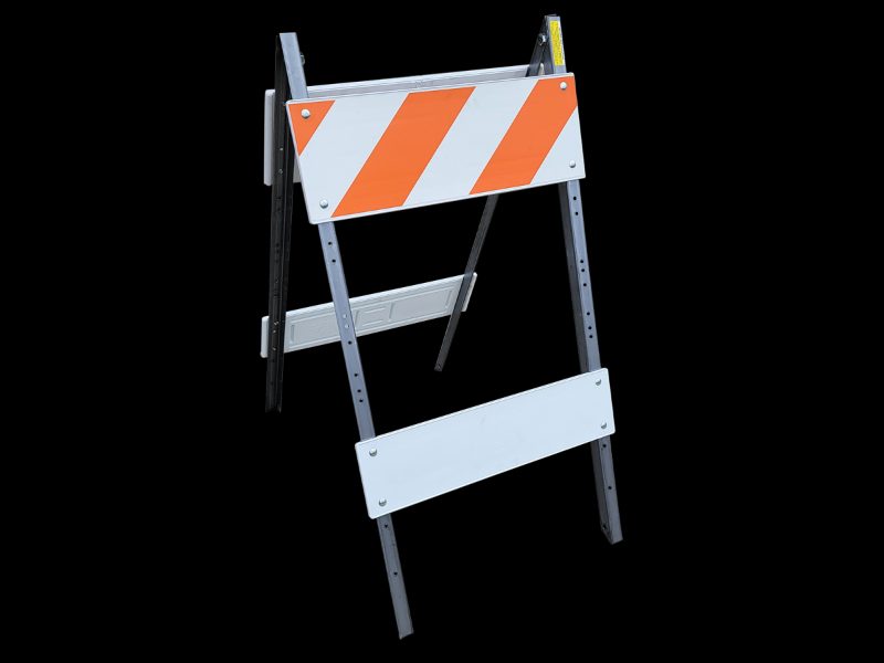 Type I High Impact Folding Barricade Blow Molded Legs & Panels w/ (2) 12" x 24" Top Panels FHIP, (1) 6" x 24" Bottom Panel NS, (